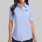 L659 - Ladies Short Sleeve SuperPro ™ Oxford Shirt